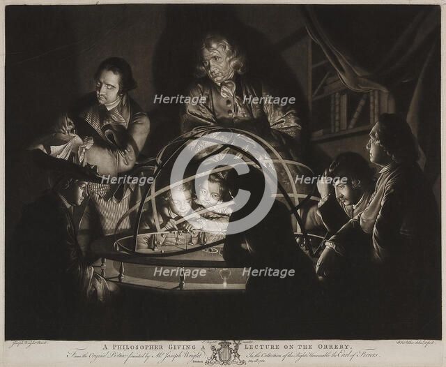 A Philosopher giving a Lecture on the Orrery in which a lamp is put in place of the Sun.