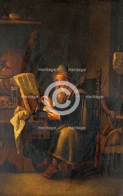 A philosopher reading, c1680s. Creator: Follower of David Teniers II.