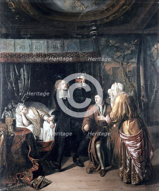 A physician at the bedside of a young woman, c1700. Creator: Matthys Naiveu.