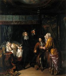A physician at the bedside of a young woman, c1700. Creator: Matthys Naiveu