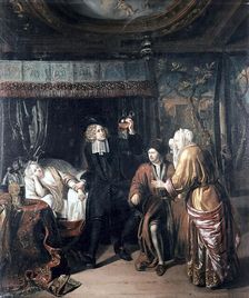A physician at the bedside of a young woman, c1700. Creator: Matthys Naiveu