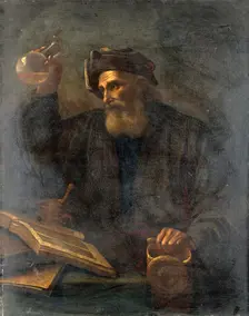 A physician examining a urine flask. Creator: Salomon Koninck