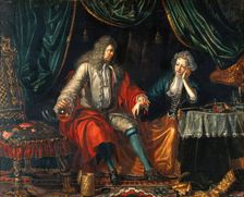 A physician feeling the pulse of a seated woman patient, c1700. Creator: Matthys Naiveu
