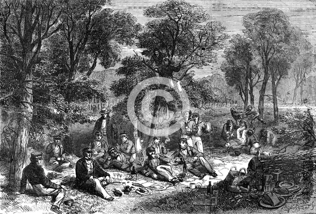 A Pic-Nic in the Baltic - drawn by J. W. Carmichael, 1856.  Creator: W Thomas.