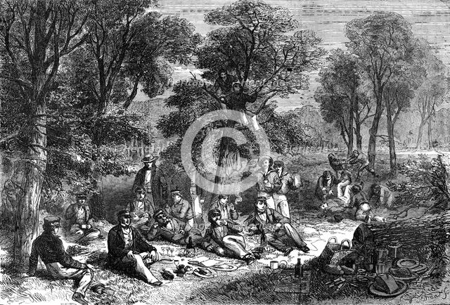 A Pic-Nic in the Baltic - drawn by J. W. Carmichael, 1856.  Creator: W Thomas.