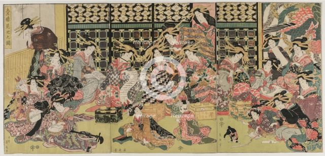 A Picture of the Viewing in the Pleasure Quarters, 1810s. Creator: Kikugawa Eizan (Japanese, 1787-1867).
