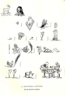 A Picture Letter, By Sir Edwin Landseer.reads DEAR CHARLES, I shall be delighted to come to your hou Artist: Edwin Henry Landseer