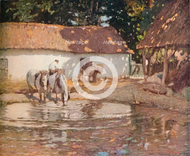 'A Picardy Farmyard', c1900. Artist: Henry Silkstone Hopwood.