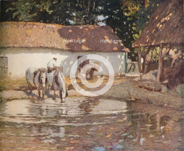 'A Picardy Farmyard', c1900. Artist: Henry Silkstone Hopwood.