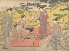 A Picnic Party at Hagidera, late 18th-early 19th century. Creator: Katsukawa Shuncho