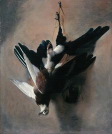 A Pigeon and Magpie, 1685. Creator: William Gowe Ferguson