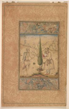 A pilgrim and an ascetic in conversation, Mughal dynasty, ca. 1600. Creator: Unknown