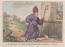 A Pilgrimage from Surry to Gloucester Place or the Bishop in an Extacy, February 27, 1809. Creator: Thomas Rowlandson