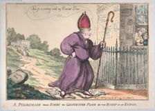 A Pilgrimage from Surry to Gloucester Place or the Bishop in an Extacy, February 27, 1809. Creator: Thomas Rowlandson