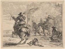 A Pissing Horse Bound to a Post, 1651. Creator: Dirck Stoop