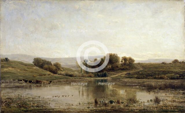 'A Pond', 1858.  Artist: Charles François Daubigny