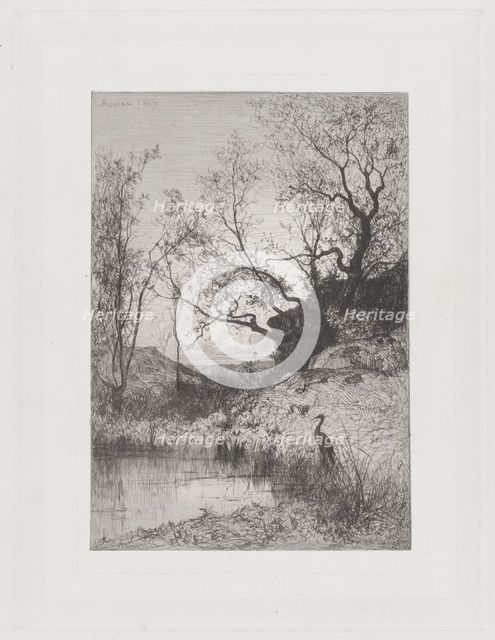 A Pond, 1867. Creator: Adolphe Appian.