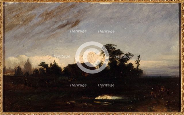 A pond near La Glaciere at dusk (1821). Creator: Unknown.
