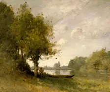 A Pond near Nangis, 1880-95. Creator: Paul-Désiré Trouillebert