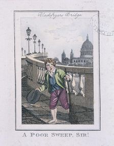 A Poor Sweep, Sir! Cries of London, 1804. Artist: Anon