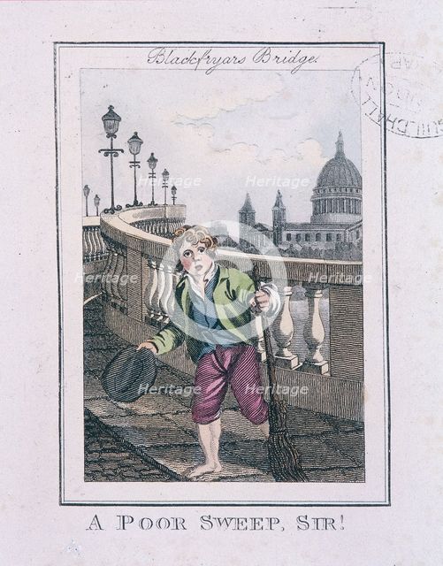 'A Poor Sweep, Sir!', Cries of London, 1804. Artist: Anon