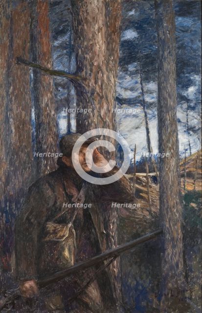A Poacher, 1894. Creator: Bruno Liljefors.