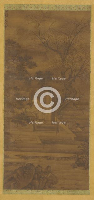A Poet dreaming in his riverside pavilion, Ming or Qing dynasty, 17th century. Creator: Unknown.