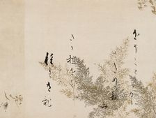 A Poem from the Shin Kokinshu with Design of Shinobugusa (Moss Fern), 1605-10. Creator: Hon'ami Kôetsu