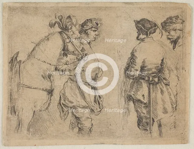 A Pole Holding a Horse by the Bridle, ca. 1662. Creator: Stefano della Bella.