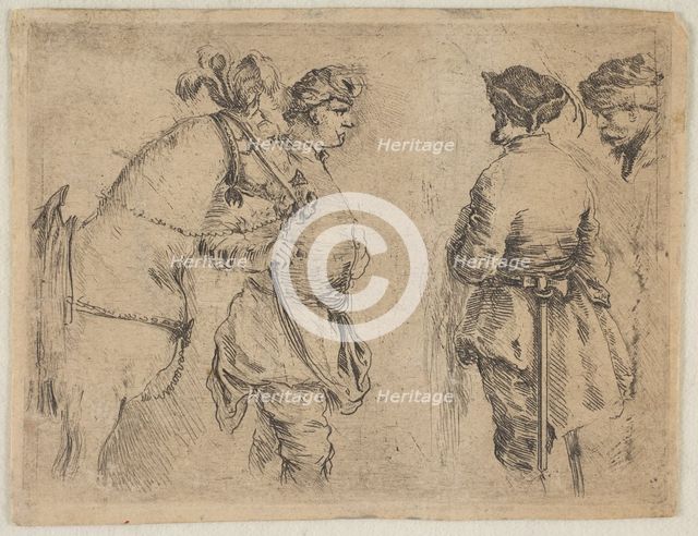 A Pole Holding a Horse by the Bridle, ca. 1662. Creator: Stefano della Bella.