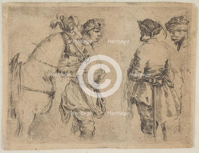 A Pole Holding a Horse by the Bridle, ca. 1662. Creator: Stefano della Bella.