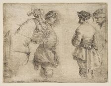 A Pole Leading a Horse by the Bridle and Speaking with Two Other Men, ca. 1662. Creator: Stefano della Bella