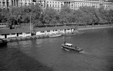 A police launch, Thames River Police station, Victoria Embankment, London, c1945-c1965. Artist: SW Rawlings