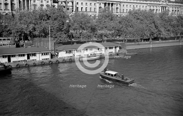 A police launch, Thames River Police station, Victoria Embankment, London, c1945-c1965. Artist: SW Rawlings