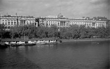 A police launch, Thames River Police station, Victoria Embankment, London, c1945-c1965. Artist: SW Rawlings