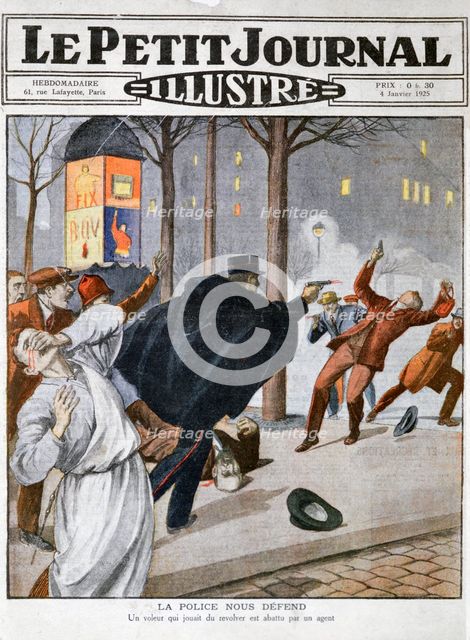A police shootout, 4th January 1925. Artist: Unknown