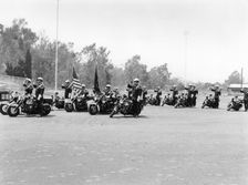 A police patrol with their Harley-Davidsons, America