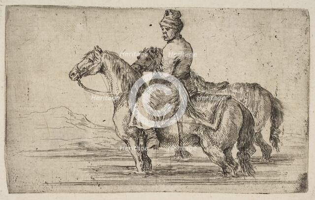 A Polish Groom Bathing Horses, ca. 1662. Creator: Stefano della Bella.