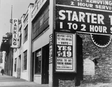 A political problem before the voters of San Francisco, California, 1937. Creator: Dorothea Lange