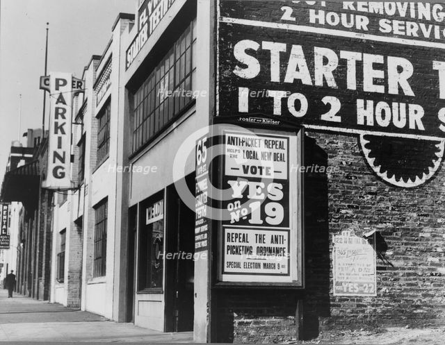 A political problem before the voters of San Francisco, California, 1937. Creator: Dorothea Lange.