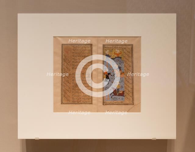 A Polo Game: Page from a Kulliyyat (Collected Works) of Sa'di, Safavid dynasty, c. 1585. Creator: Unknown.