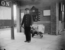 A porter at Charwelton Station, Northamptonshire, 1901. Artist: A Newton