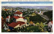 A Portion of Hollywood, California From Outpost, Los Angeles in the Distance