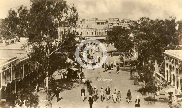 'A Portion of the Sadar Bazar, Rawalpindi - Taken from the Massy Gate', c1918-c1939. Creator: Unknown.