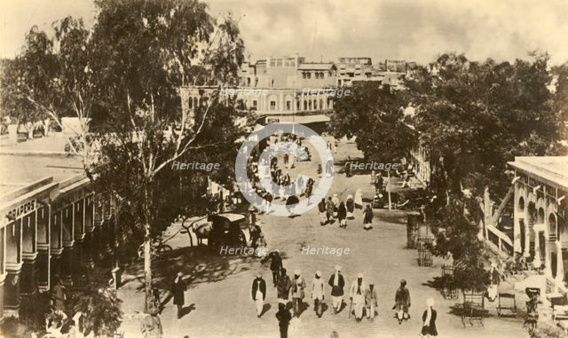 'A Portion of the Sadar Bazar, Rawalpindi - Taken from the Massy Gate', c1918-c1939. Creator: Unknown.
