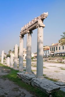 A portico in the Roman Agora of Athens, Greece. Creator: Samuel Magal