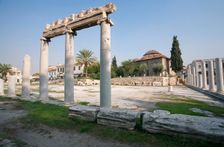 A portico in the Roman Agora of Athens, Greece. Creator: Samuel Magal