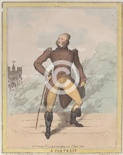 A Portrait (Lord Petersham), January 10, 1812., January 10, 1812. Creator: Thomas Rowlandson.