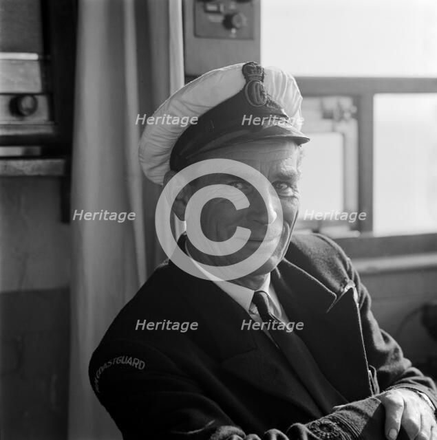 A portrait of a Suffolk coastguard at Aldeburgh or Blythburgh, 1956. Artist: John Gay
