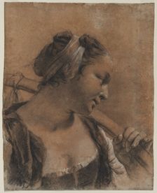 A Portrait of Rosa with a Shoulder Stick, c. 1735. Creator: Giovanni Battista Piazzetta (Italian, 1682-1754)